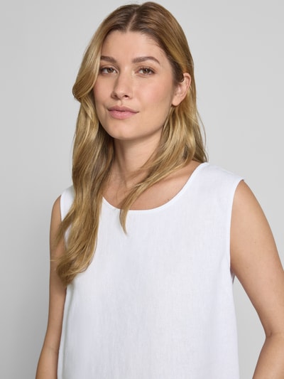 FREE/QUENT Loose Fit Tanktop aus Leinen-Viskose-Mix Modell 'Lava' Weiss 3