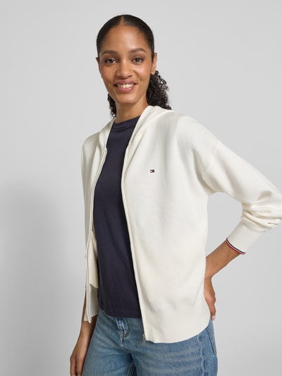 Tommy Hilfiger Regular fit cardigan van katoenmix Ecru - 3