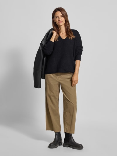 More & More Wide leg broek met structuurmotief Groen - 1