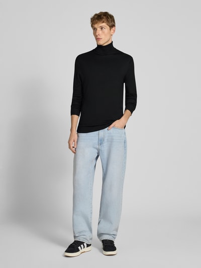 ONLY & SONS Regular fit coltrui van viscosemix, model 'WYLER' Zwart - 1