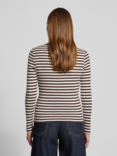 s.Oliver RED LABEL Regular Fit Langarmshirt mit Turtleneck Dunkelbraun 5