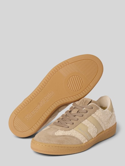 Marc O'Polo Lage sneakers met runderleer  Beige - 4