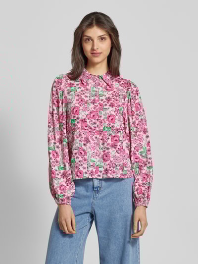 YAS Regular fit blouse met opgestikte borstzakken, model 'ALIRA' Felroze - 4