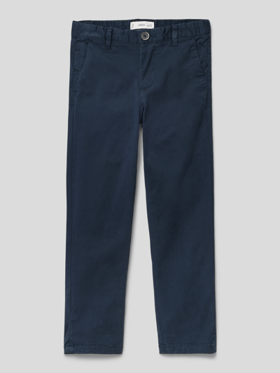 Mango Hose mit Label-Detail Marineblau 1