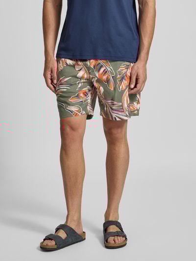 Tommy Hilfiger Bermudy o kroju regular fit ze wzorem na całej powierzchni Oliwkowy 4