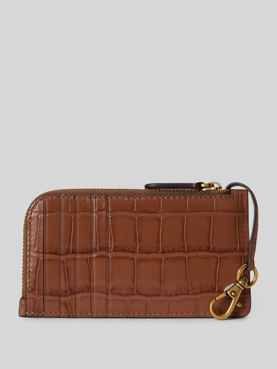 Lauren Ralph Lauren Etui na karty z naturalnej skóry bydlęcej Koniakowy 2