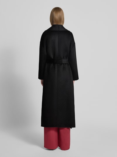 Liu Jo White Płaszcz wełniany z wiązanym paskiem Czarny 5