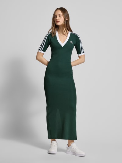 adidas Originals Strickkleid mit Label-Stitching Dunkelgruen Melange 4