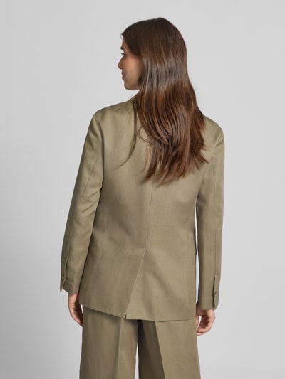 Ivy Oak Blazer aus Leinen-Lyocell-Mix mit Pattentaschen Modell 'JASEMINA' Khaki 5