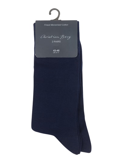 Christian Berg Men Socken aus Baumwoll-Mix im 2er-Pack Marine 2