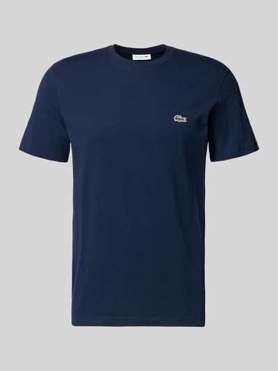 Lacoste t-shirt o kroju regular fit z czystej bawełny Granatowy 2