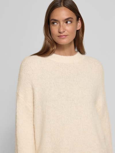 Selected Femme Oversized Strickpullover aus Alpaka-Mix Modell 'GABRIELLA' Offwhite 3