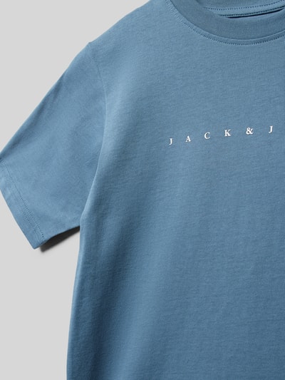 Jack & Jones T-Shirt mit Label-Print Modell 'STAR' Rauchblau 2