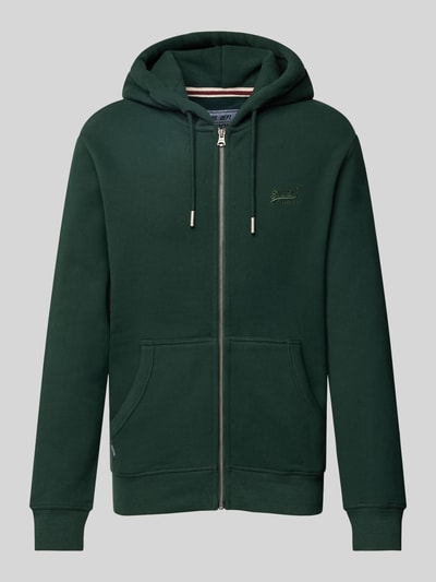 Superdry Sweatjack met labelstitching Donkergroen - 1