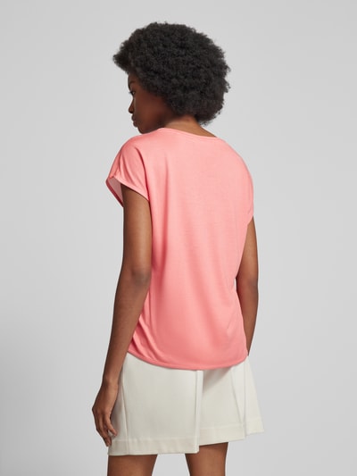 OPUS T-shirt van viscose met all-over motief, model 'Stini' Koraal - 5