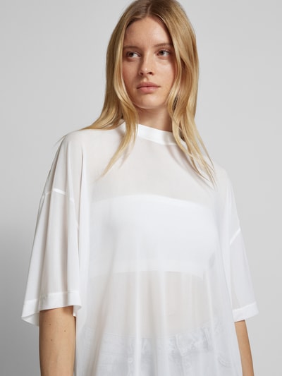 Karo Kauer Oversized T-shirt met 3/4-mouwen, model 'Mesh' Wit - 3