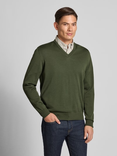 MAERZ Muenchen Gebreide pullover van merinowol Olijfgroen - 4