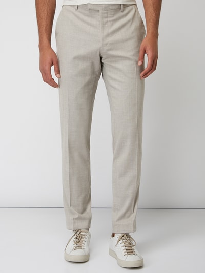 MCNEAL Pantalon met rechte pasvorm en geweven motief Beige - 4