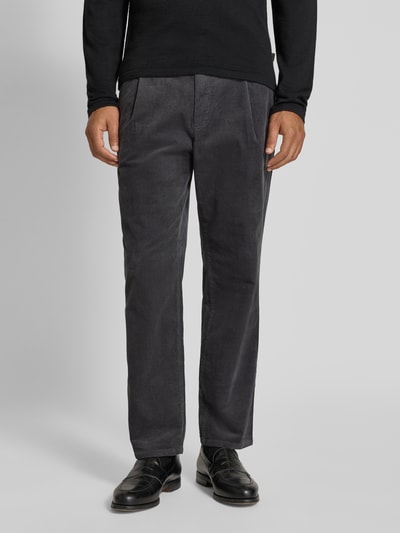 MCNEAL Regular fit corduroy broek met tunnelkoord Donkergrijs - 4