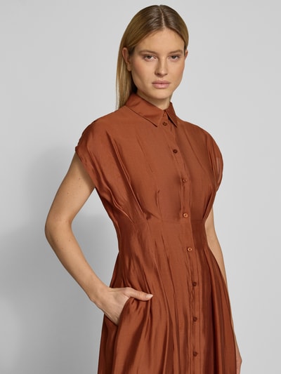Jake*s Collection Hemdblusenkleid mit Knopfleiste Hellbraun 3