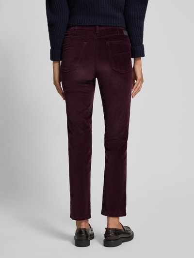 Raphaela By Brax Straight fit corduroy broek, model 'Laura' Bordeaux - 5