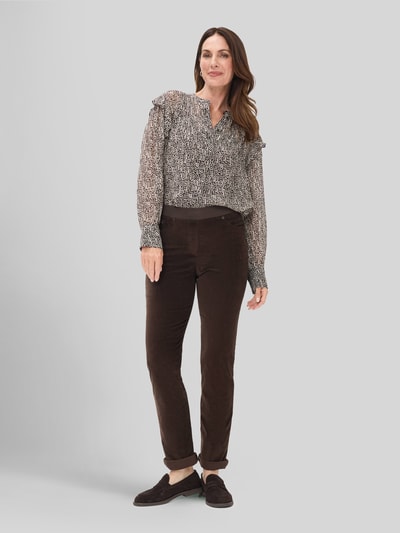 Raphaela By Brax Dżinsy o kroju slim fit z mieszanki bawełny i wiskozy model 'Pamina' Ciemnobrązowy 1