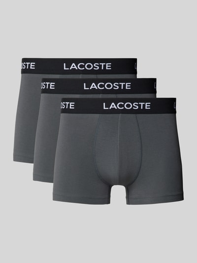 Lacoste Obcisłe bokserki z elastycznym paskiem z logo w zestawie 3 szt. Ciemnoszary 1