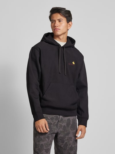 Carhartt Work In Progress Hoodie mit Label-Stitching Modell 'AMERICAN SCRIPT' Black 4