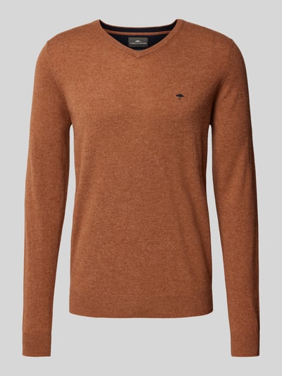 Fynch-Hatton Gebreide pullover met V-hals Hazelnoot - 2