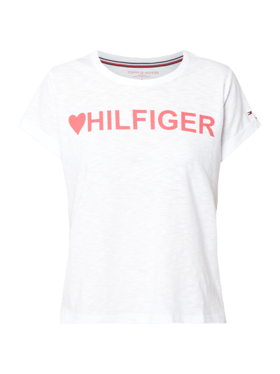 TOMMY HILFIGER Boxy Fit T-Shirt mit Logo-Print Weiss 2