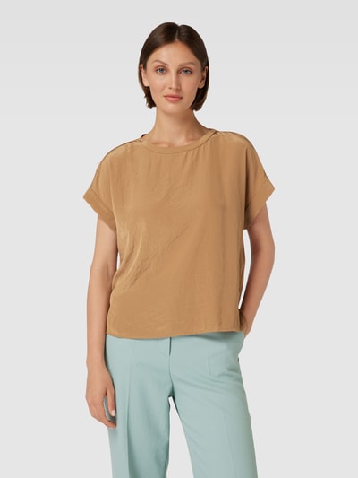 Luisa Cerano Blusenshirt mit fixierten Ärmelaufschlägen Camel 4