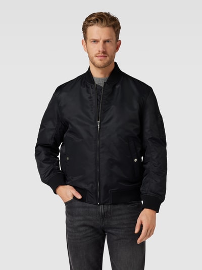 HUGO Bomberjacke mit Reißverschluss Modell 'Balam' Black 4