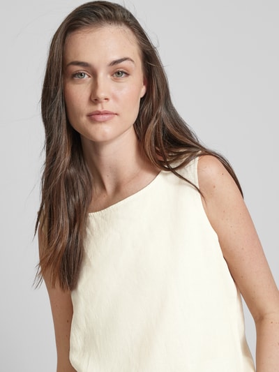Christian Berg Woman Top bluzkowy z lnu w jednolitym kolorze Beżowy 3