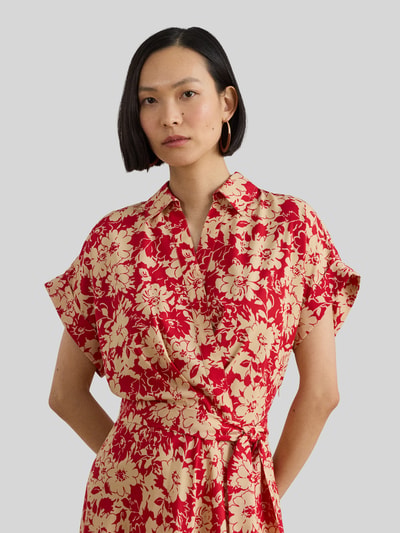 Lauren Ralph Lauren A-Linie Freizeitkleid mit abnehmbarem, materialgleichem Gürtel. Rostrot Melange 4