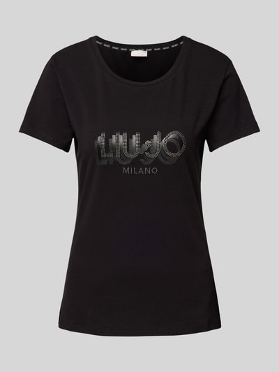 LIU JO SPORT T-Shirt mit Strasssteinbesatz Black 1