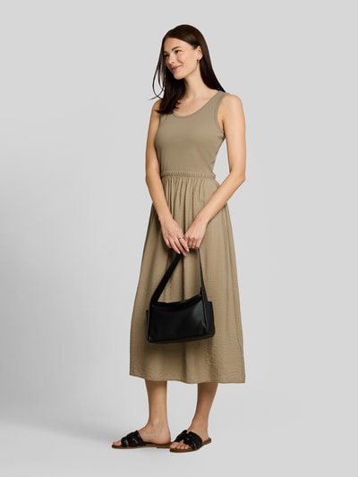 Tom Tailor Leicht ausgestelltes Freizeitkleid aus Viskose-Mix Khaki 1