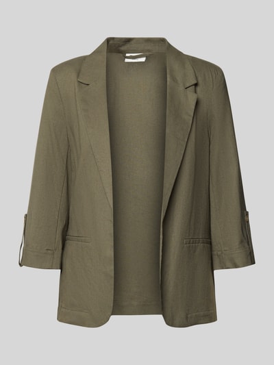 Produktfoto, Relaxed Fit Blazer aus Viskose-Leinen-Mix Modell 'GOA' von Only, Optik: Unifarben, Reverskragen, Leistentaschen, 3/4-Arm