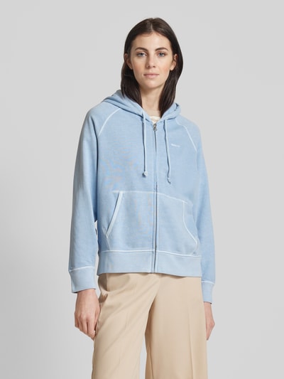 Gant Sweatjacke mit Label-Stitching Hellblau 4