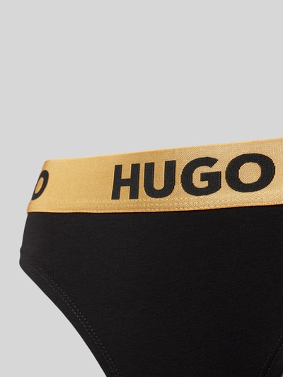 HUGO String met elastische band met logo Goud gemêleerd - 2