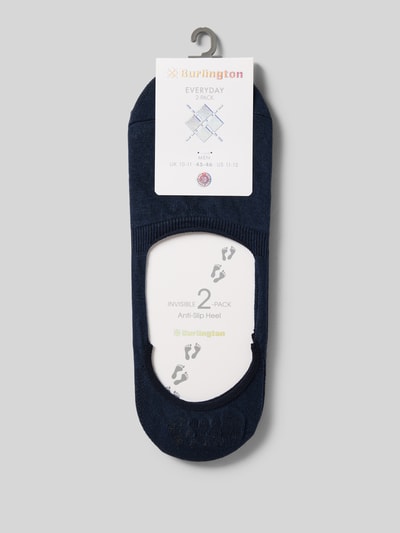 Produktfoto, Sneakersocken mit Label-Details von Burlington, mieszanka bawełny, elastyczne ściągacze, elastyczna wstawka, ciemnoniebieskie, jednolite, tekstura gładka