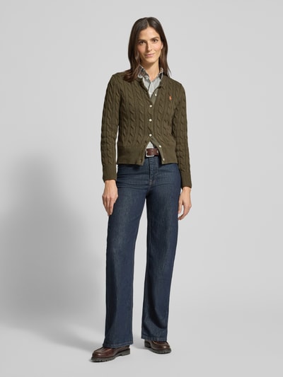 Polo Ralph Lauren Kurtka z dzianiny o kroju slim fit model ‘Cardi’ Oliwkowy 1