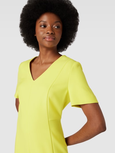 BOSS Black Women Knielanges Kleid aus Viskose-Mix Modell 'Damaisa' Neon Gelb 3