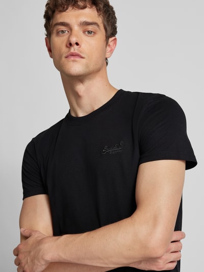 Superdry T-Shirt mit Label-Stitching Black 3