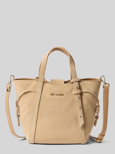Hey Marly Handtasche mit Label-Applikation Modell 'Pretty Wonder Suede S' Sand 2