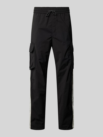 Produktfoto, Regular Fit Cargohose mit Label-Applikation Modell 'COLAS262' von HUGO in Two-Tone-Optik mit Tunnelzug, seitlichen Eingrifftaschen, Cargotaschen, Materialverarbeitung aus Twill.