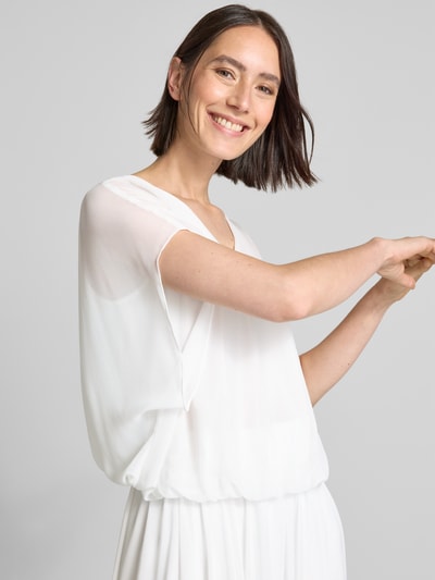 Vera Mont Top bluzkowy o kroju relaxed fit z dekoltem w serek Biały 3