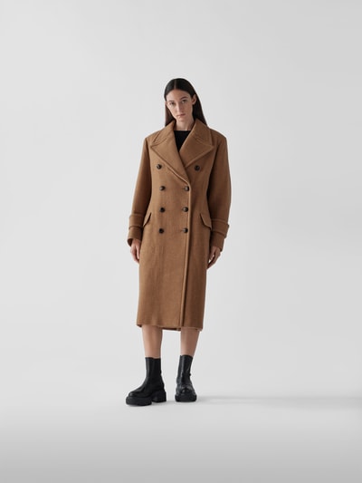 Victoria Beckham Wollmantel mit Pattentaschen Camel 4