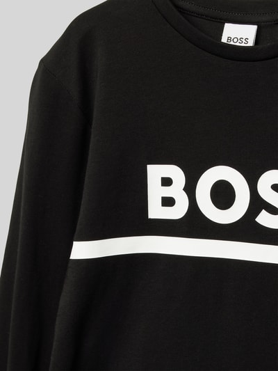 Boss Shirt met lange mouwen en labelprint Zwart - 2