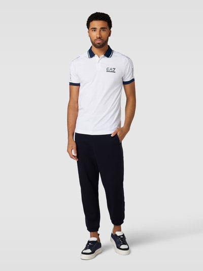 EA7 Emporio Armani Regular fit poloshirt met labelprint Wit - 1