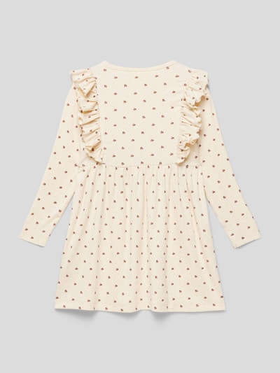 Lil' Atelier Kleid mit Allover-Muster Ecru 3